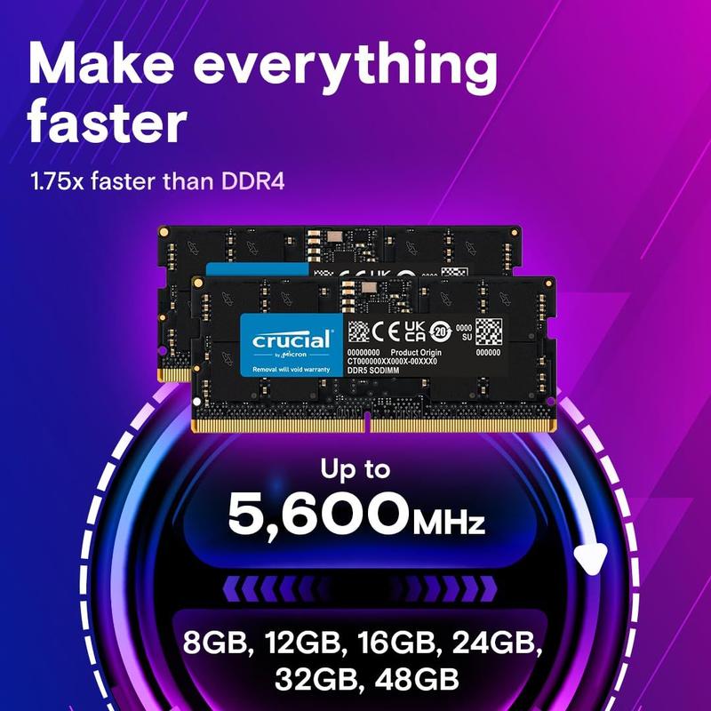 Kit RAM Crucial de 32 GB (2 x 16 GB) Notebook DDR5 4800 MHz CL40